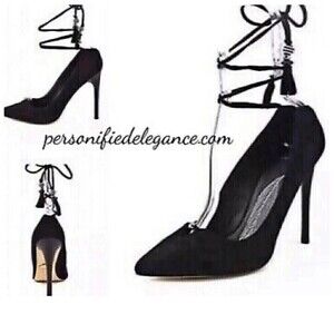 Brian Atwood Hanna Black Suede Heels Pumps Size 10
